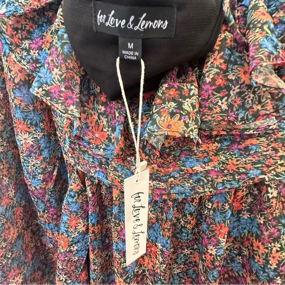 For Love & Lemons Brittany Floral Print Long Sleeve Midi Dress - Picture 8 of 12